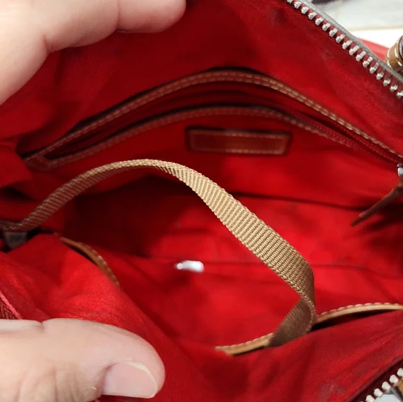 ❤️EUC Dooney and Bourke Kendra Mini Crossbody Satchel Bag, Grey & Tan Leather - Picture 13 of 16